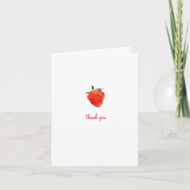 Strawberry Thank You Note Card (Front)