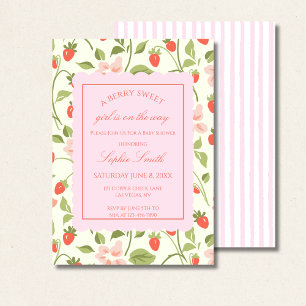 Strawberry Theme Baby Shower Invitation