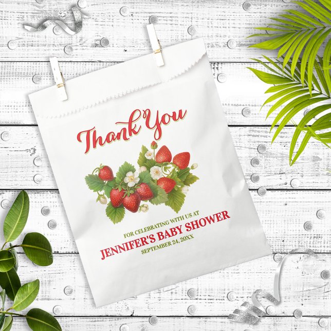 Strawberry Theme Baby Shower Thank You Favour Bags (Creator Uploaded)