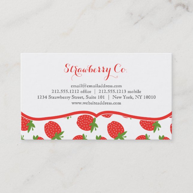 Strawberry Theme Business Cards (Front)