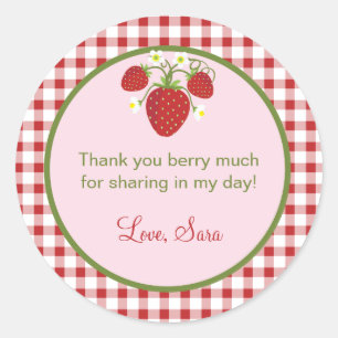 Strawberry Theme Favour Sticker