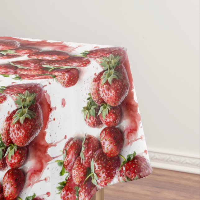 Strawberry Themed Tabelcloth Home Decor Tablecloth (In Situ)