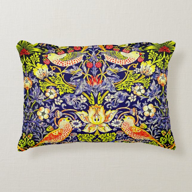 Strawberry Thief Birds William Morris Decorative Cushion (Front)