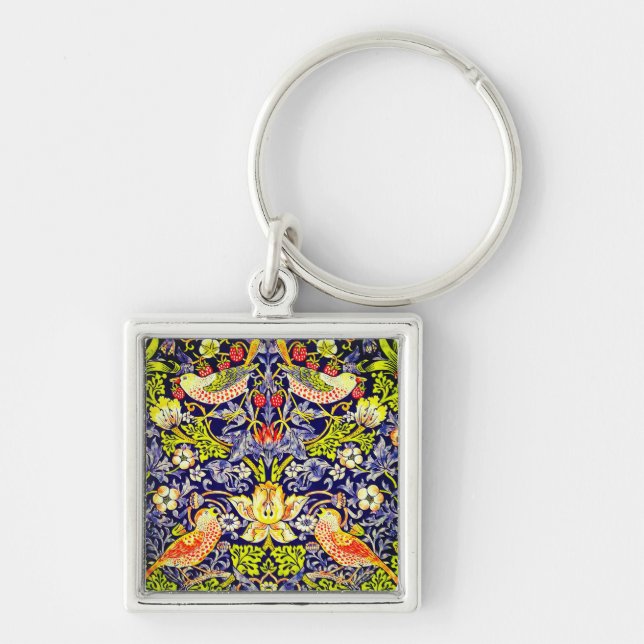 Strawberry Thief Birds William Morris Key Ring (Front)