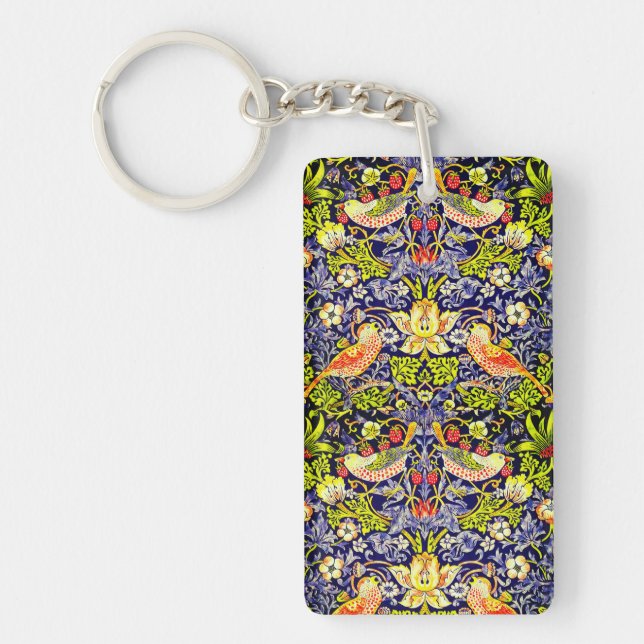 Strawberry Thief Birds William Morris Key Ring (Front)