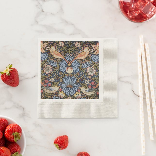 Strawberry Thief Birds William Morris Napkin (Insitu)