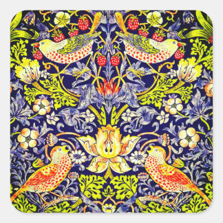 Strawberry Thief Birds William Morris Square Sticker