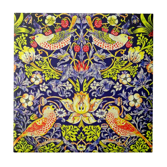 Strawberry Thief Birds William Morris Tile (Front)