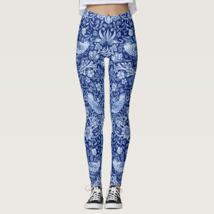 Strawberry Thief Blue Monotone, William Morris Leggings