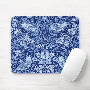 Strawberry Thief Blue Monotone, William Morris Mouse Pad