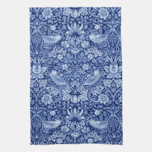 Strawberry Thief Blue Monotone, William Morris Tea Towel