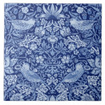 Strawberry Thief Blue Monotone, William Morris Tile<br><div class="desc">William Morris (24 March 1834 – 3 October 1896) was a British textile designer, poet, novelist, translator, and socialist activist associated with the British Arts and Crafts Movement. He was a major contributor to the revival of traditional British textile arts and methods of production. His literary contributions helped to establish...</div>