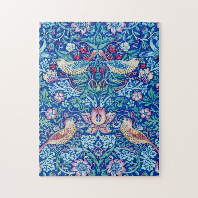 Strawberry Thief Blue, William Morris Jigsaw Puzzle (Vertical)