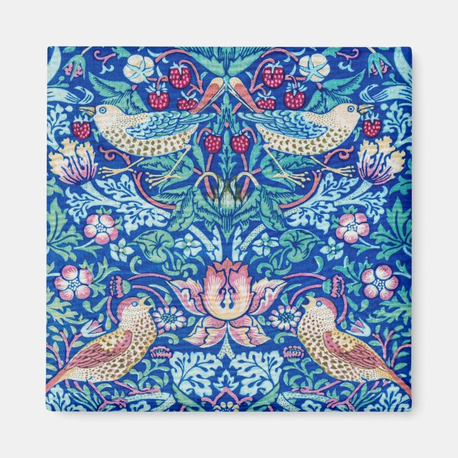 Strawberry Thief Blue, William Morris Magnet (Front)