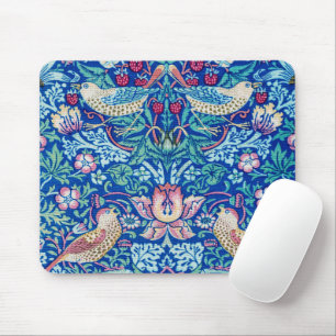 Strawberry Thief Blue, William Morris Mouse Pad