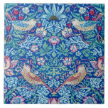 Strawberry Thief Blue, William Morris Tile<br><div class="desc">William Morris (24 March 1834 – 3 October 1896) was a British textile designer, poet, novelist, translator, and socialist activist associated with the British Arts and Crafts Movement. He was a major contributor to the revival of traditional British textile arts and methods of production. His literary contributions helped to establish...</div>