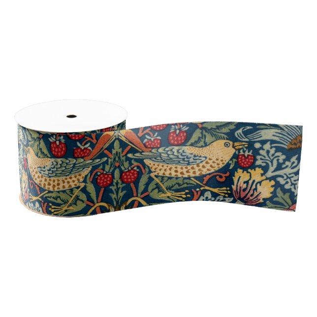 Strawberry Thief by William Morris Grosgrain Ribbon (Spool)