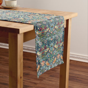 Strawberry Thief by William Morris Indigo Mineral Long Table Runner