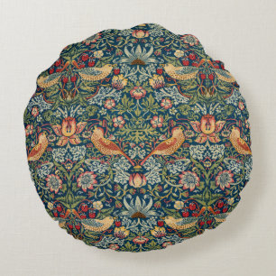 Strawberry Thief by William Morris Round Cushion