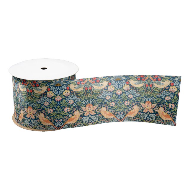 Strawberry Thief (by William Morris) Satin Ribbon (Spool)