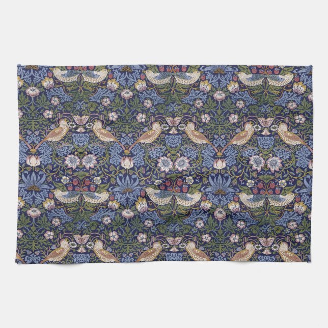 Strawberry Thief by William Morris Tea Towel (Horizontal)