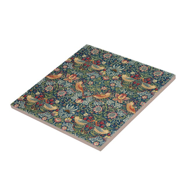 Strawberry Thief by William Morris Tile (Side)