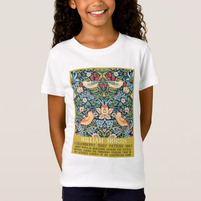Strawberry thief - Design of William Morris T-Shirt (Front)