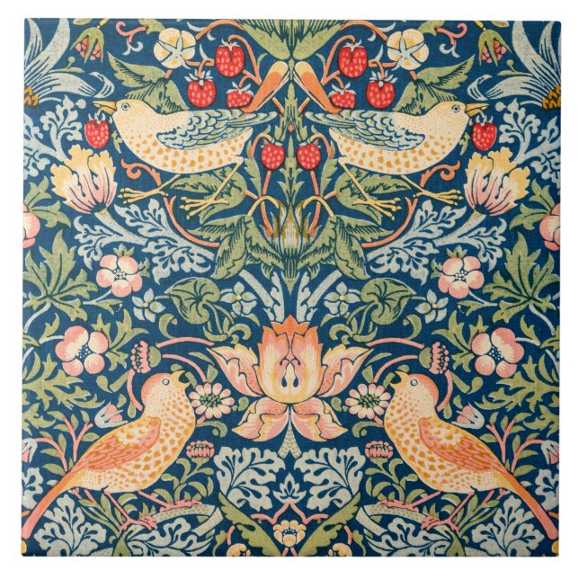 Strawberry Thief, Famous Painting Tile (Front)