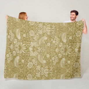 Strawberry Thief Gold, William Morris Fleece Blanket