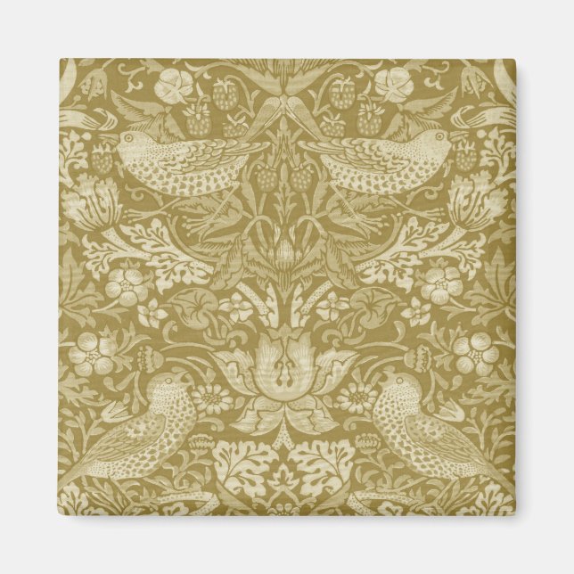 Strawberry Thief Gold, William Morris Magnet (Front)