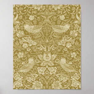 Strawberry Thief Gold, William Morris Poster