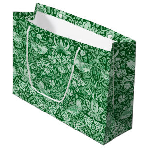Strawberry Thief Green, William Morris Large Gift Bag