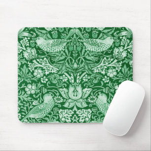 Strawberry Thief Green, William Morris Mouse Pad