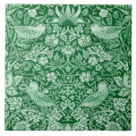 Strawberry Thief Green, William Morris Tile<br><div class="desc">William Morris (24 March 1834 – 3 October 1896) was a British textile designer, poet, novelist, translator, and socialist activist associated with the British Arts and Crafts Movement. He was a major contributor to the revival of traditional British textile arts and methods of production. His literary contributions helped to establish...</div>