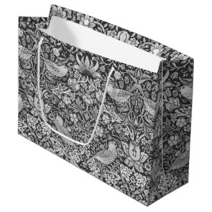 Strawberry Thief Grey, William Morris Large Gift B Bag