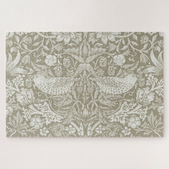 Strawberry Thief Ivory, William Morris Jigsaw Puzzle (Horizontal)