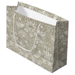 Strawberry Thief Ivory, William Morris Large Gift  Bag