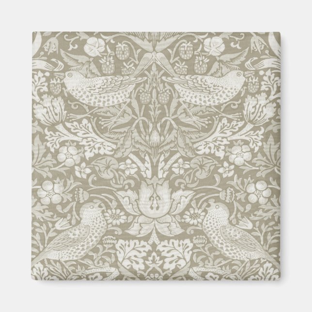 Strawberry Thief Ivory, William Morris Magnet (Front)