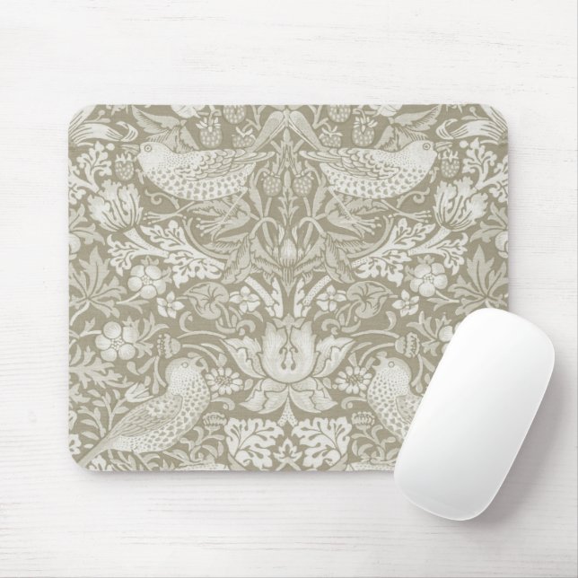 Strawberry Thief Ivory, William Morris Mouse Pad (With Mouse)