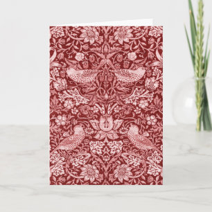 Strawberry Thief Maroon, William Morris Card