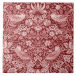 Strawberry Thief Maroon, William Morris Tile<br><div class="desc">William Morris (24 March 1834 – 3 October 1896) was a British textile designer, poet, novelist, translator, and socialist activist associated with the British Arts and Crafts Movement. He was a major contributor to the revival of traditional British textile arts and methods of production. His literary contributions helped to establish...</div>