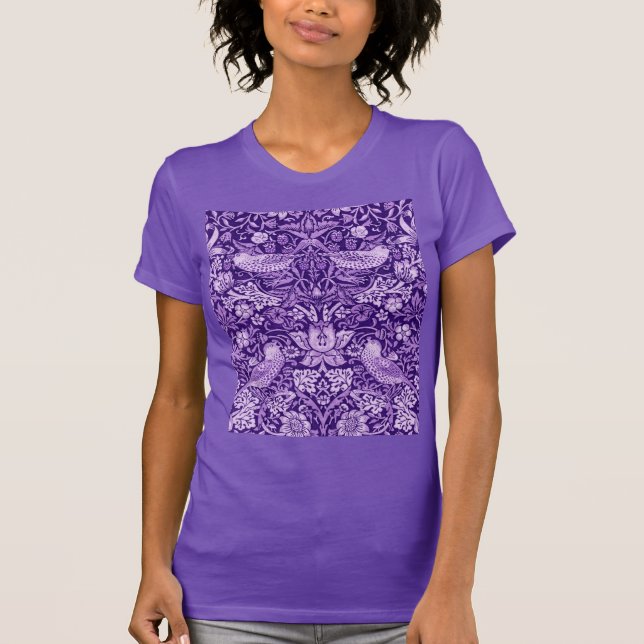 Strawberry Thief Purple, William Morris T-Shirt (Front)