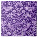 Strawberry Thief Purple, William Morris Tile<br><div class="desc">William Morris (24 March 1834 – 3 October 1896) was a British textile designer, poet, novelist, translator, and socialist activist associated with the British Arts and Crafts Movement. He was a major contributor to the revival of traditional British textile arts and methods of production. His literary contributions helped to establish...</div>