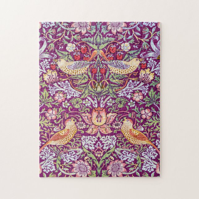 Strawberry Thief Red, William Morris Jigsaw Puzzle (Vertical)