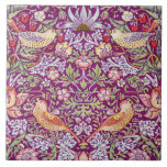 Strawberry Thief Red, William Morris Tile<br><div class="desc">William Morris (24 March 1834 – 3 October 1896) was a British textile designer, poet, novelist, translator, and socialist activist associated with the British Arts and Crafts Movement. He was a major contributor to the revival of traditional British textile arts and methods of production. His literary contributions helped to establish...</div>