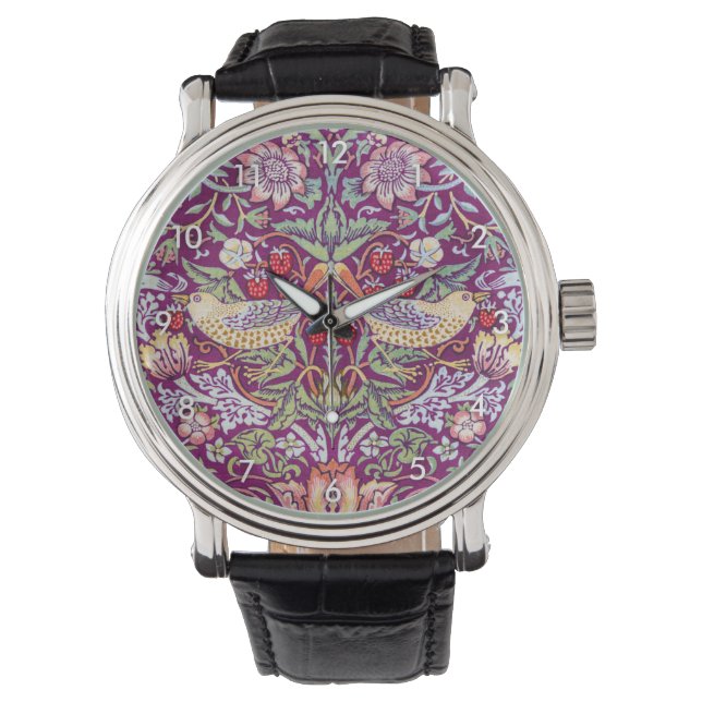 Strawberry Thief Red, William Morris Watch (Front)