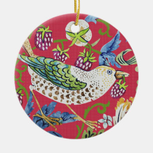 Strawberry Thief William Morris Ceramic Tree Decoration