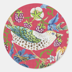 Strawberry Thief William Morris Classic Round Sticker