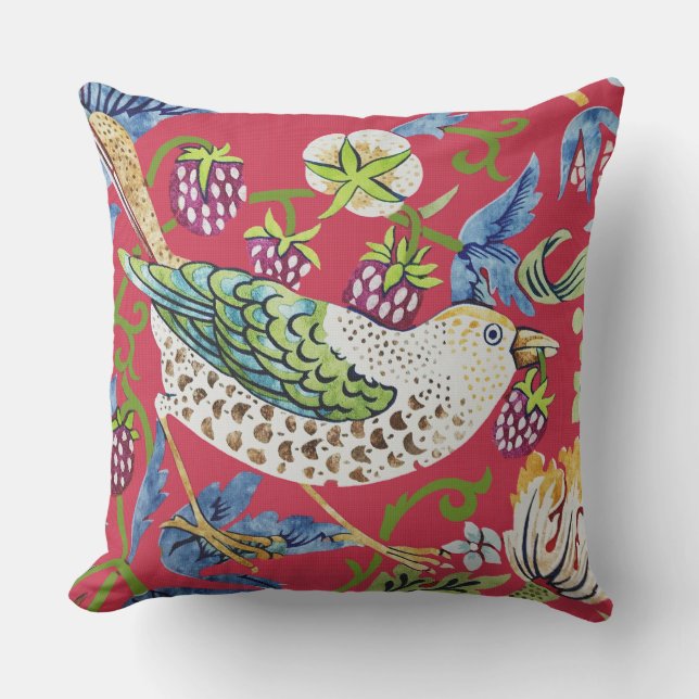 Strawberry Thief William Morris Cushion (Front)