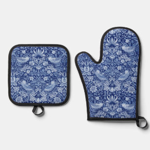 Strawberry Thief, William Morris Oven Mitt & Pot Holder Set